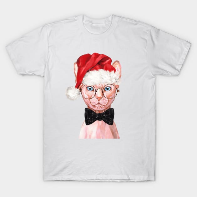 Christmas Sphynx T-Shirt by bignosework